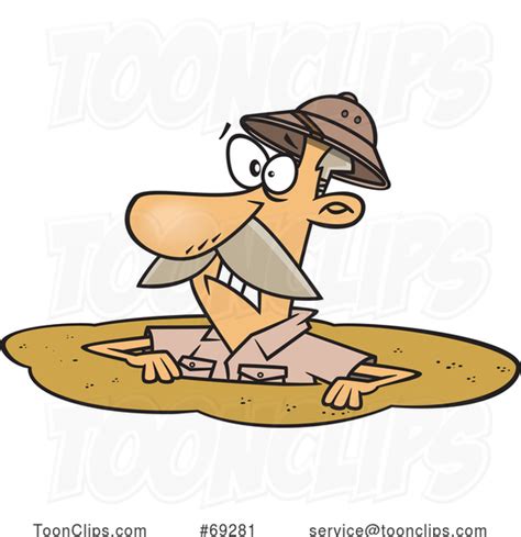Cartoon Guy Drowning In Quicksand By Ron Leishman