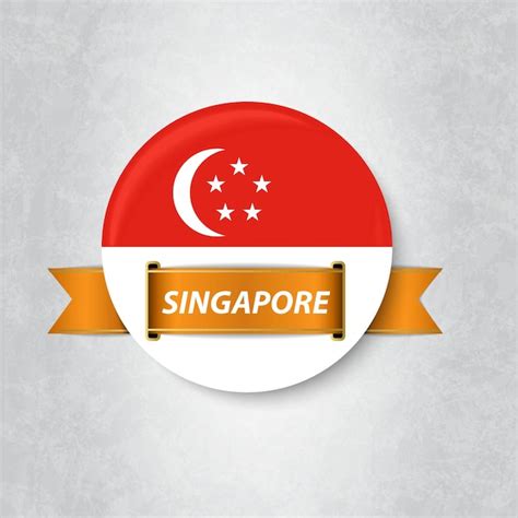 Premium Vector Flag Of Singapore In A Circle