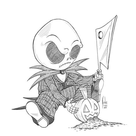 Baby Jack Skellington From A Nightmare Before Christmas Rdrawing