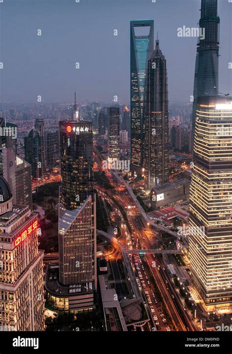 Cityscape View Of Ifc Swfc Shanghai World Financial Center Jin