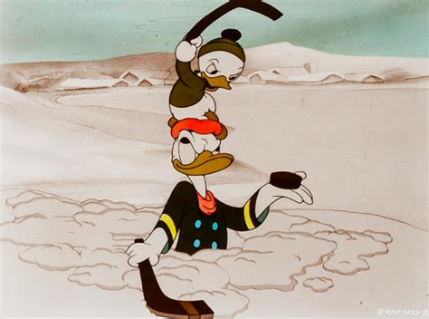 Donald Duck And Dewey Duck Playing Hockey 1939 The Hockey Champ