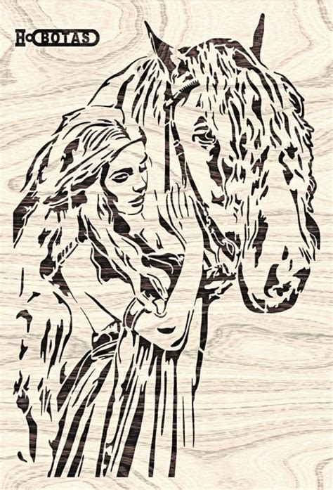 Girl With Horse Etsy In 2021 Scroll Saw Patterns Scroll Saw