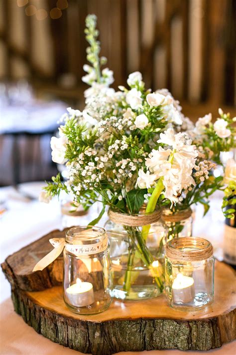 Rustic Simple Wedding Reception Table Decorations Ideas