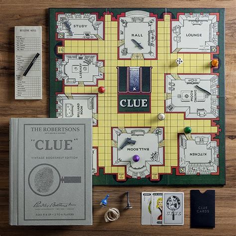 Personalized Clue Board Game Vintage Bookshelf Edition