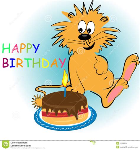 Happy Birthday Cartoon Animal Card Royalty Free Stock Photo Image
