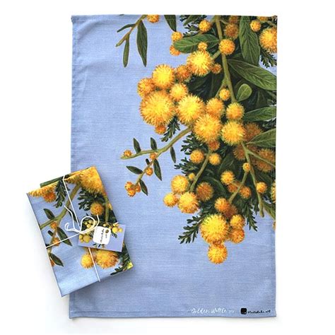 Tea Towels Australian Floral Linen Cotton Tea Towels Studio Kaka Art