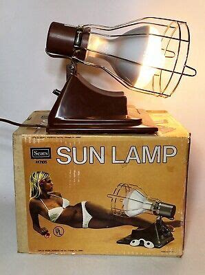 Vintage 1970s SEARS Sun Tanning Lamp With Bulb Goggles TESTED Works