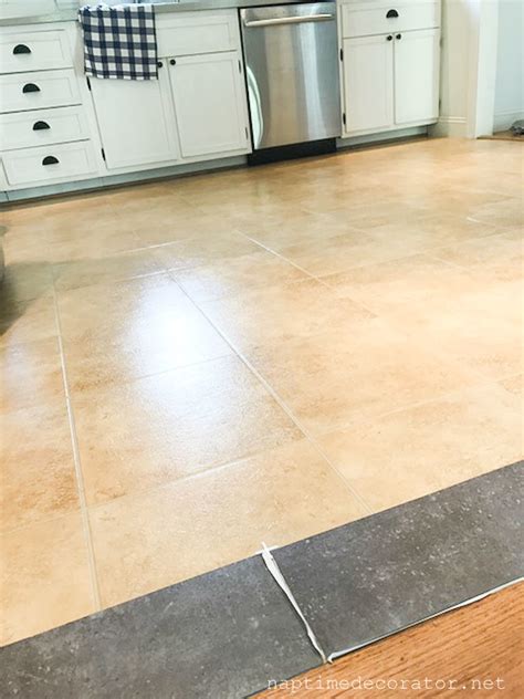 Peel And Stick Floor Tile In The Kitchen A Gorgeous Budget Friendly Diy