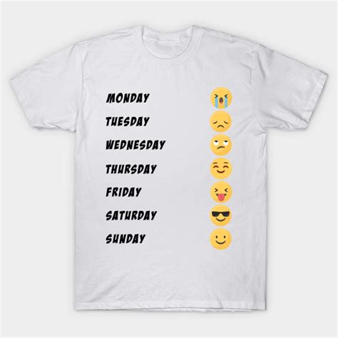 Emoji Days Of The Week Emoji Days Of The Week T Shirt Teepublic