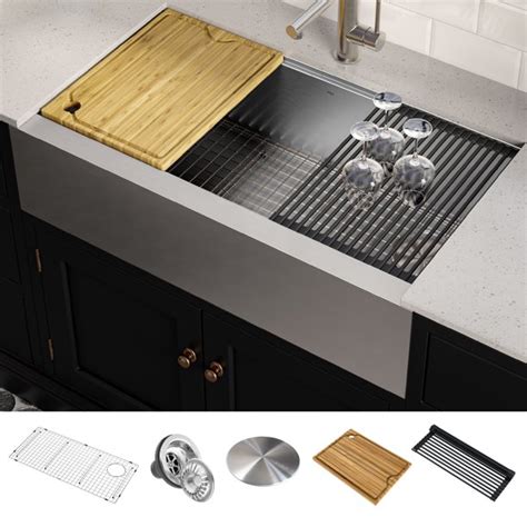 Maybe you would like to learn more about one of these? KRAUS Kore Workstation 36-inch Farmhouse Flat Apron Front ...