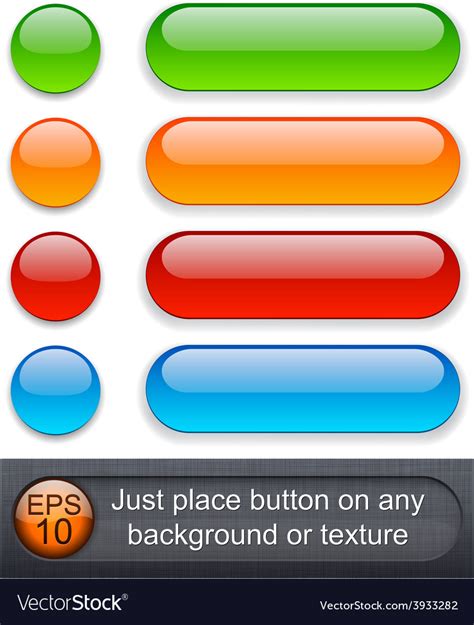 Rounded Glossy Buttons Royalty Free Vector Image