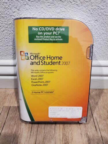 Microsoft Office 2007 Home Student 3 User Word Excel Powerpoint Windows