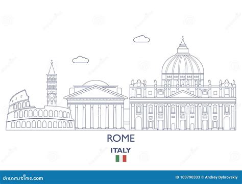 Rome City Skyline Italy Stock Vector Illustration Of Italy 103790333