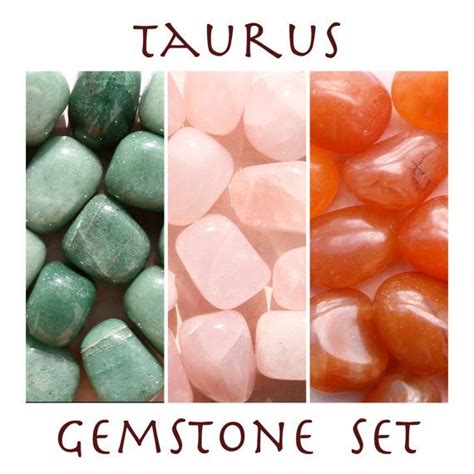 Taurus Set Of 3 Polished Gemstones Rose Quartz By Mayanroseshop