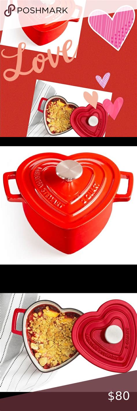 These sales (and martha stewart) will convince you to switch to cast iron cookware. ️🆕MARTHA STEWART enameled casserole heart 2qt | Martha ...
