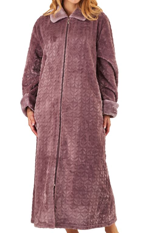 dressing gown womens soft faux fur zip up bathrobe slenderella housecoat robe ebay