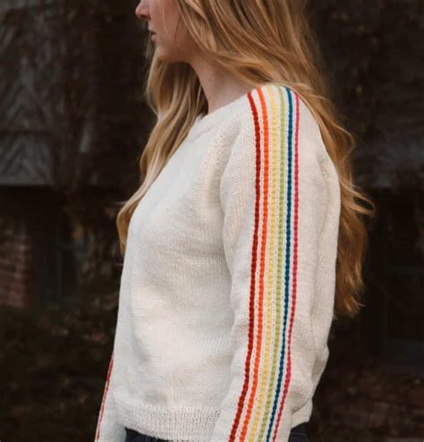 Rainbow Stripe Sweater Knitting Pattern Originally Lovely