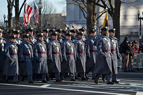 Cadets With The Us Military Academy At West Point March In The