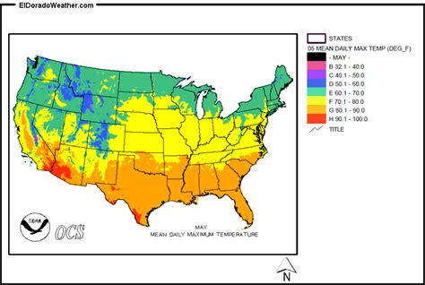 United States Yearly Annual Mean Daily Maximum Temperature For May Map
