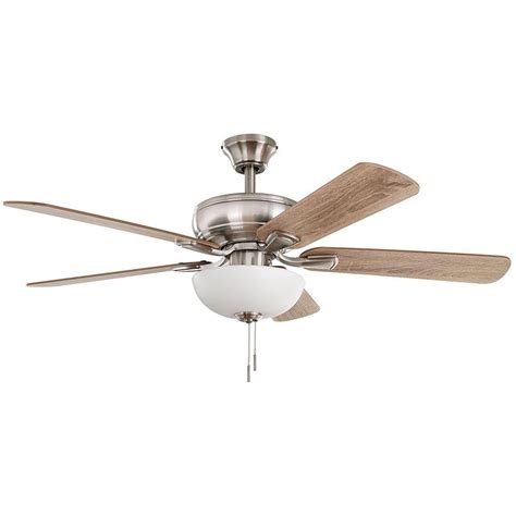 Hampton Bay Rothley Ii 52 Inch Indoor Brushed Nickel Ceiling Fan With