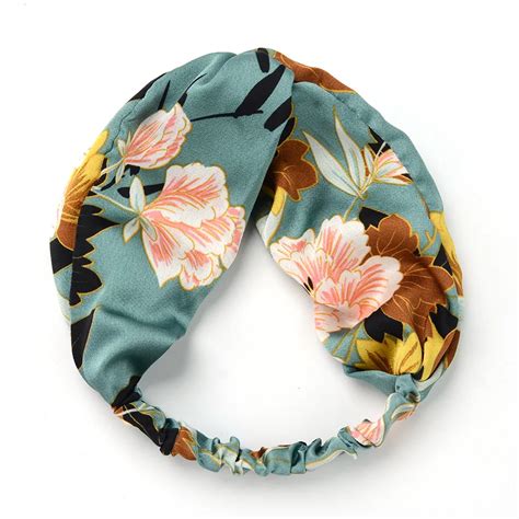 Satin Large Flower Hair Bands Floral Wide Brimmed Cross Hairband