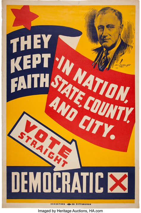 Franklin D Roosevelt Large Colorful Off Year Election Poster Lot 42170 Heritage Auctions
