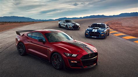 Wallpaper Ford Mustang Shelby Gt500 2019 Red Cars Three 3 1920x1080