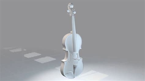 violin 3d model on behance