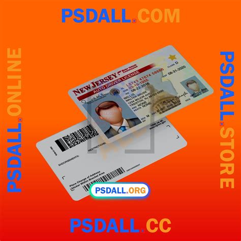 New Jersey Driver License PSD Template - psdall.org