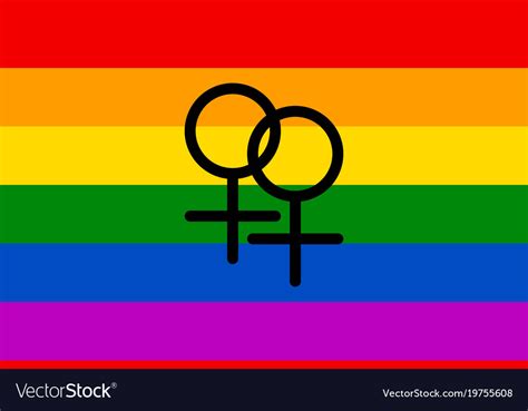 Rainbow Flag Movement Lgbt Women Symbol Flat Vector Image