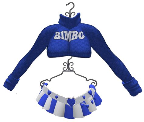 Second Life Marketplace Graffitiwear Blue Bimbo Cheerleader Outfit
