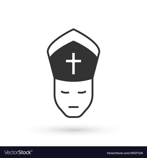 Grey Pope Icon Isolated On White Background Pope Vector Image
