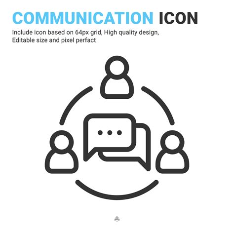 Communication Icon Vector With Outline Style Isolated On White