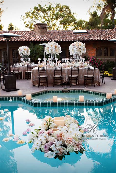 Nowadays, decorative flower holders are made use of to hold blossoms in them. 300 best Poolside Wedding images on Pinterest | Floating ...
