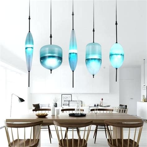 cool blue pendant light fixtures modern led pendant lights glass shades hanging lighting