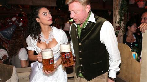 Boris Becker Enjoys Buxom Brunettes Jugs Of Beer At Oktoberfest But