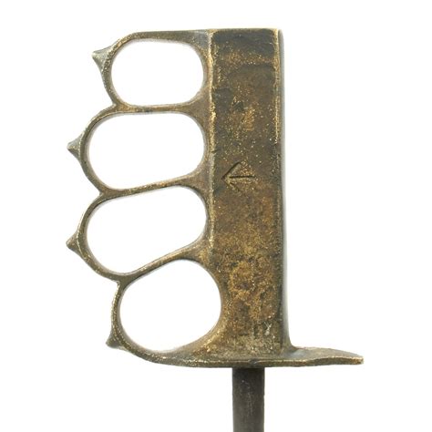Original British Wwii Custom Brass Knuckle Duster Trench Spike Knife