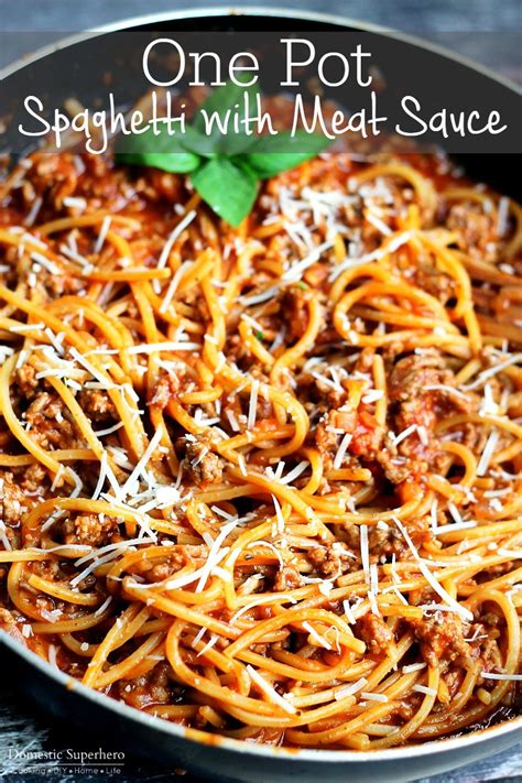 You will be amazed at how easy it is to cook your favorite dishes with the crock pot! One Pot Spaghetti with Meat Sauce • Domestic Superhero