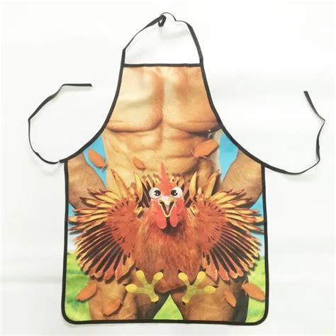 1pcs Fashion Sexy Man Muscle Printed Apron Bibs Home Cooking Baking Party Funny Cleaning Aprons
