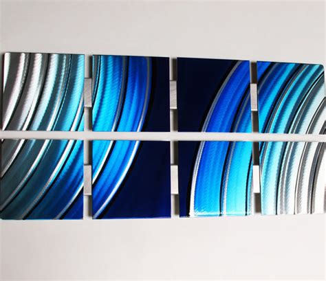 Aqua Blue Metal Contemporary Wall Art Dv8 Studio