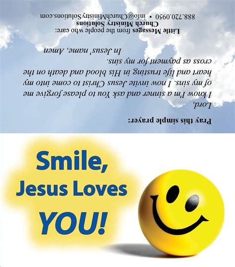 Smile Jesus Loves You Folding Tract Cards 35 X 4 Church