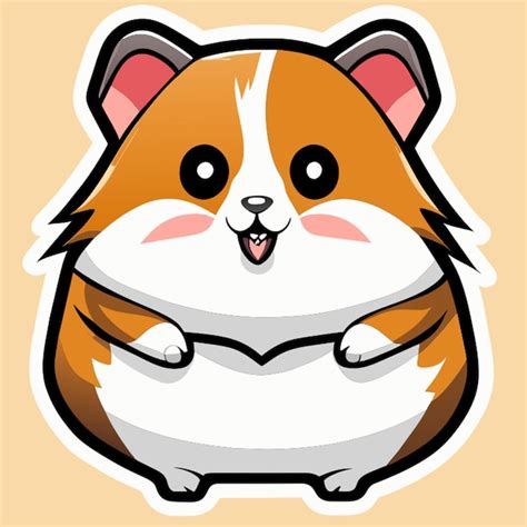 Premium Vector Hamster Animal Cartoon Sticker Vector Illustration