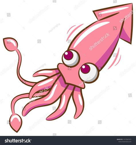 Squid Clipart Cartoon Stock Vector Royalty Free 1312567472