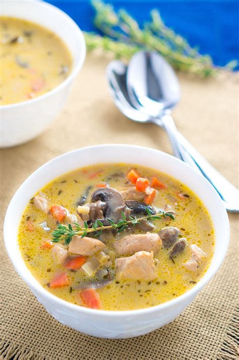 Creamy Chicken And Mushroom Soup Delicious Meets Healthy