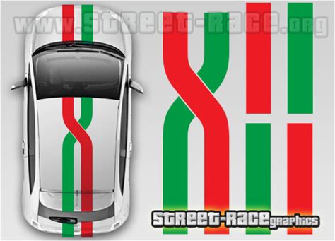 Fiat 500 Ott019 Italian Flag Stripes