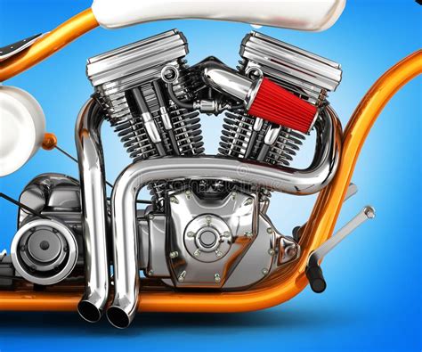 Classic V Twin Motorcycle Engine Stock Vector Illustration Of Metal