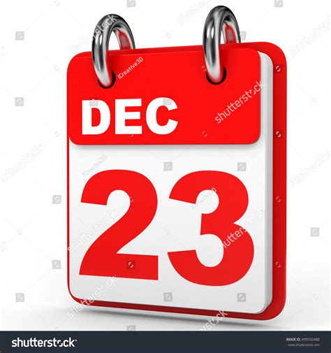 December 23 Calendar On White Background Stock Illustration 499550488
