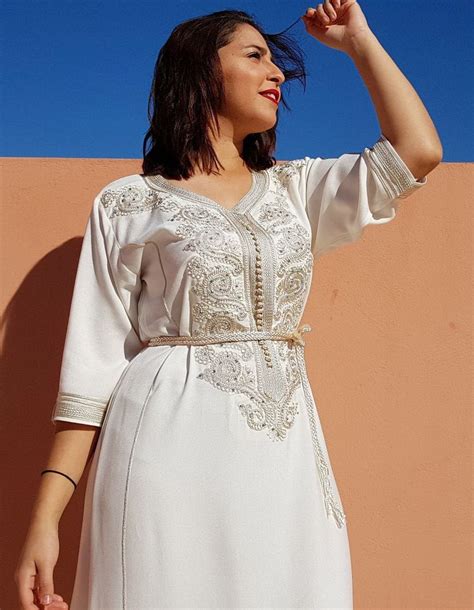 Moroccan White Dress For Women Moroccan Clothing Kaftan Styles