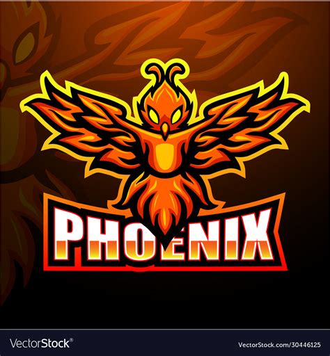Phoenix Mascot Esport Logo Design Royalty Free Vector Image