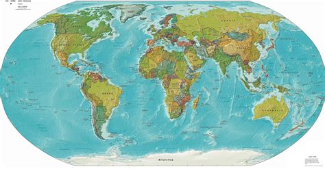 Political And Physical World Map •